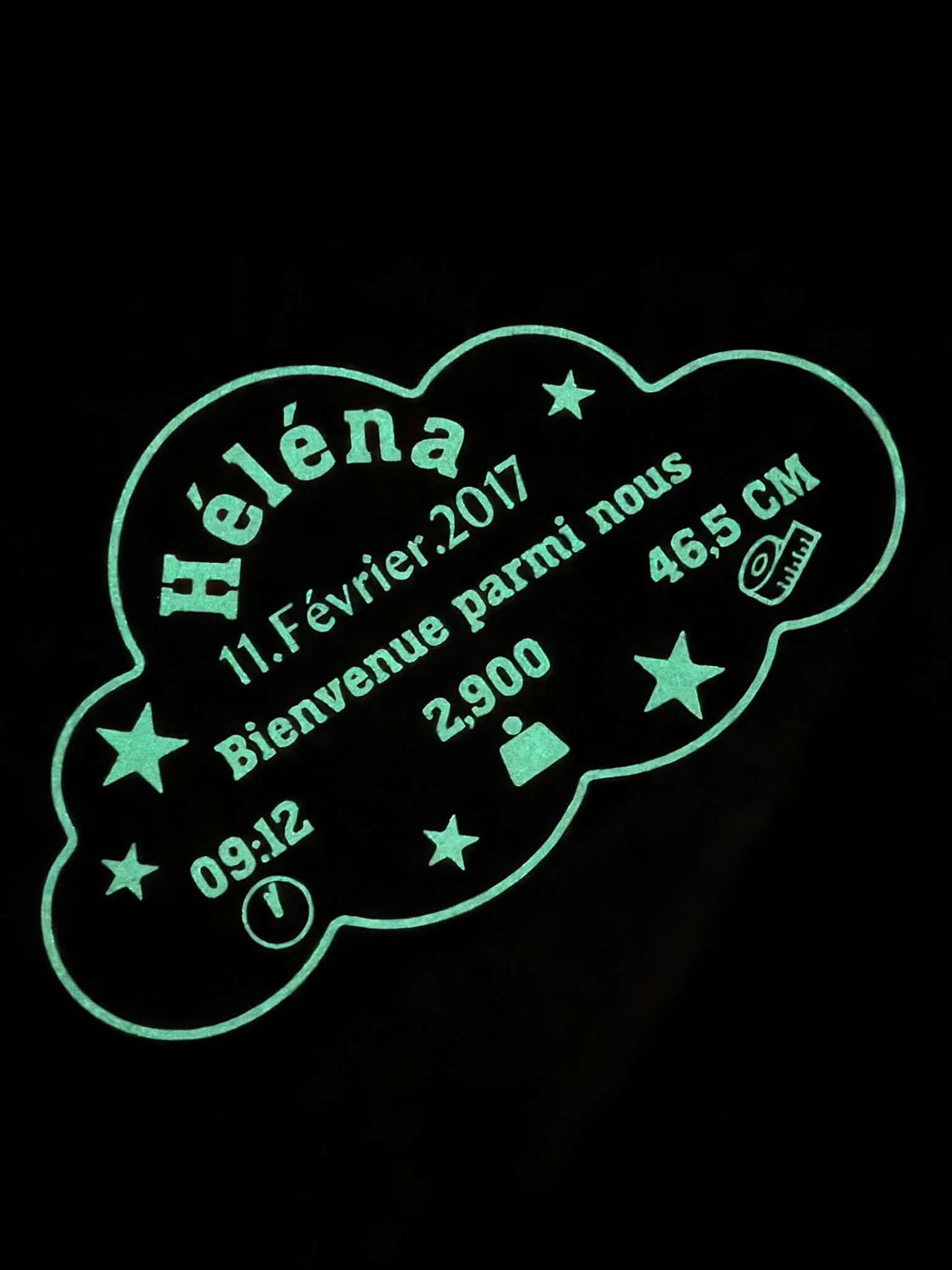 Plaque de Naissance Nuage Personnalisée 3D – Cadeau Bébé