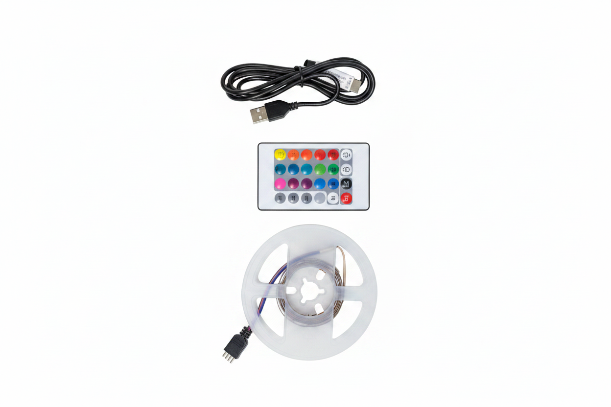 1m RGB LED Strip with Remote Control - USB Powered