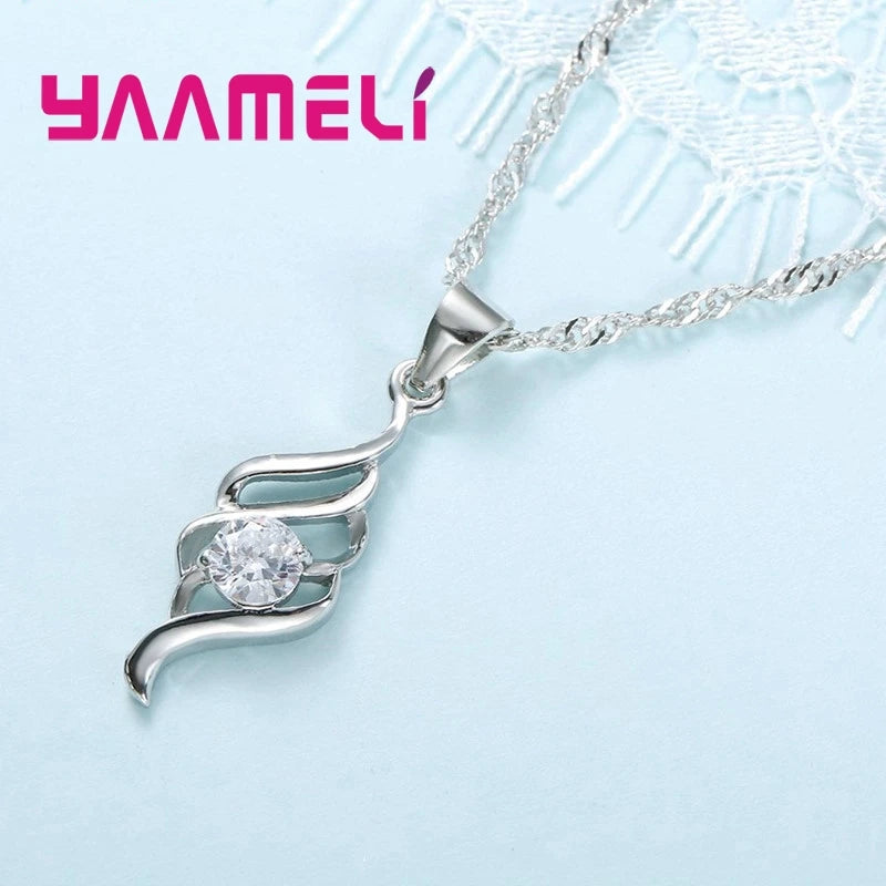Parure Collier & Boucles d'Oreilles Argent 925 – Zircon Élégant