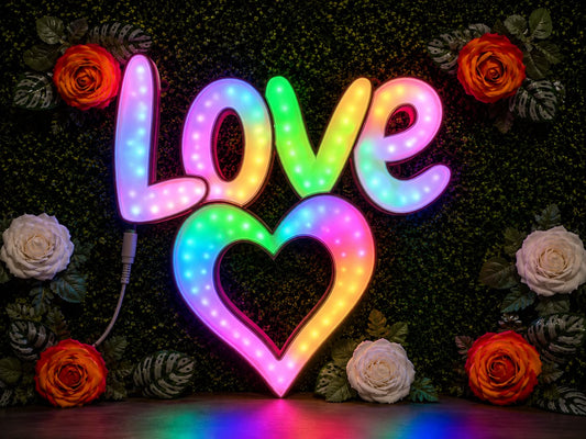 Enseigne Lumineuse LOVE & Cœur RGB