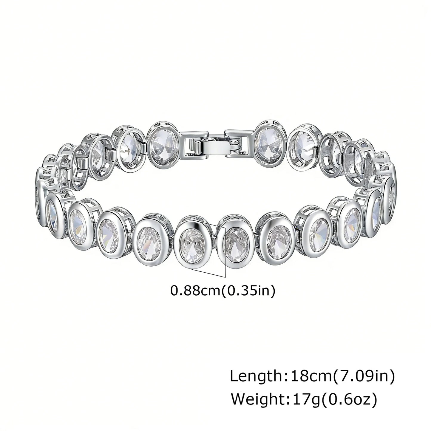 Bracelet Chaîne Trombone Plaqué Or 14K – Zircone Cubique, Réglable & Empilable
