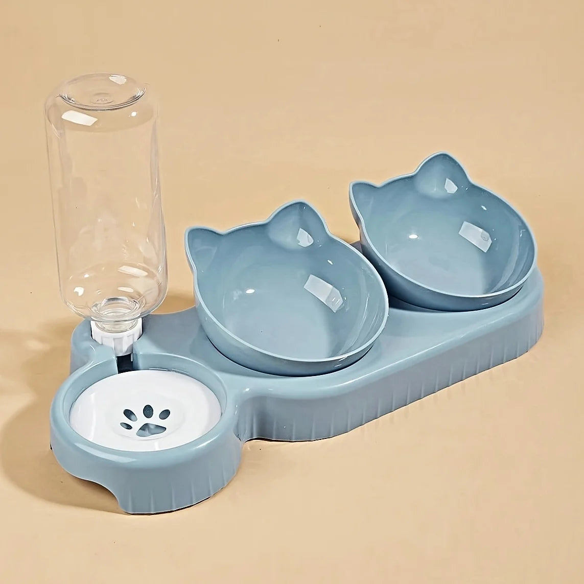 Gamelle Chat 3 en 1 avec Distributeur d'Eau – Protection Cervicale