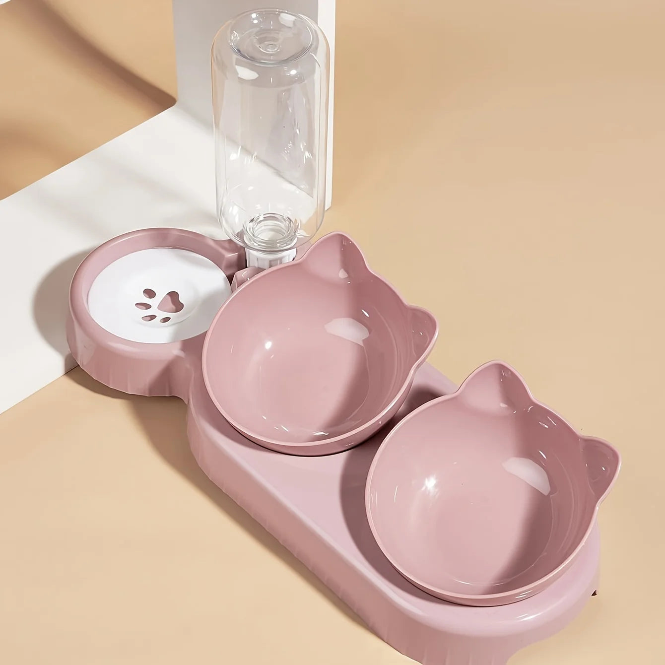 Gamelle Chat 3 en 1 avec Distributeur d'Eau – Protection Cervicale
