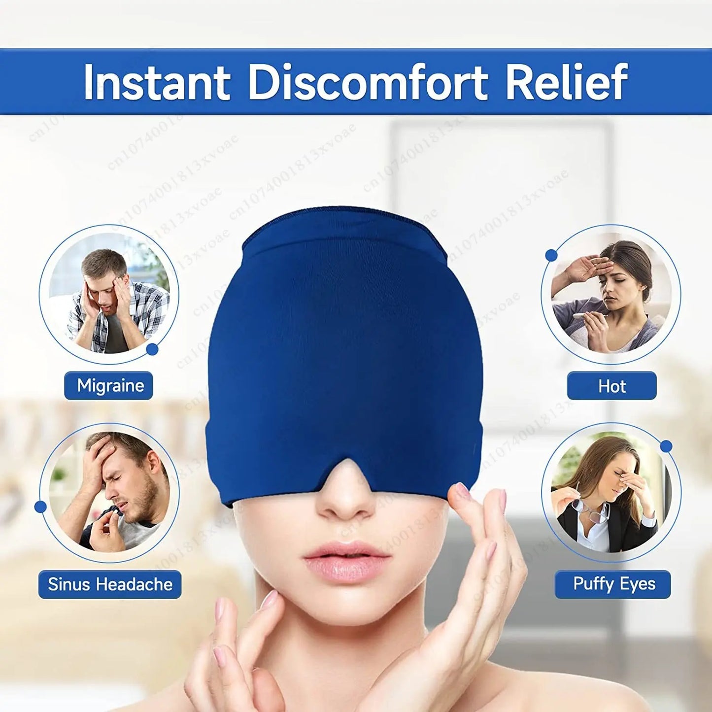Casque Gel Anti-Migraine – Compresse Froide Soulagement Rapide