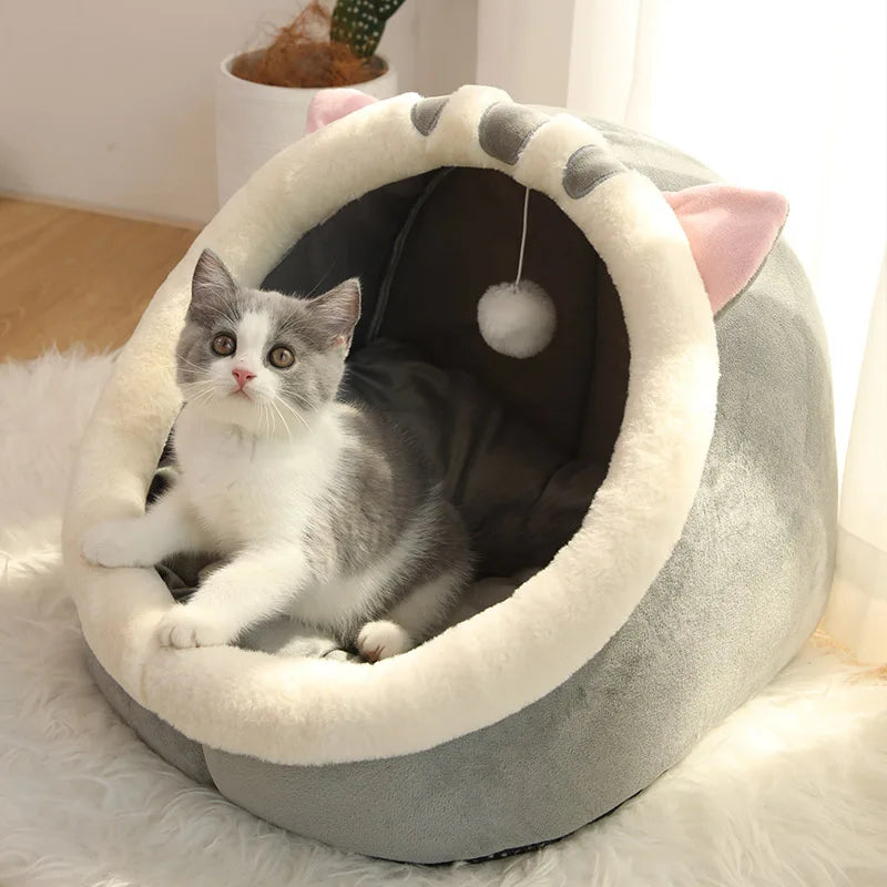 Lit Douillet pour Chat – Corbeille Pliable Lavable avec Coussin Amovible