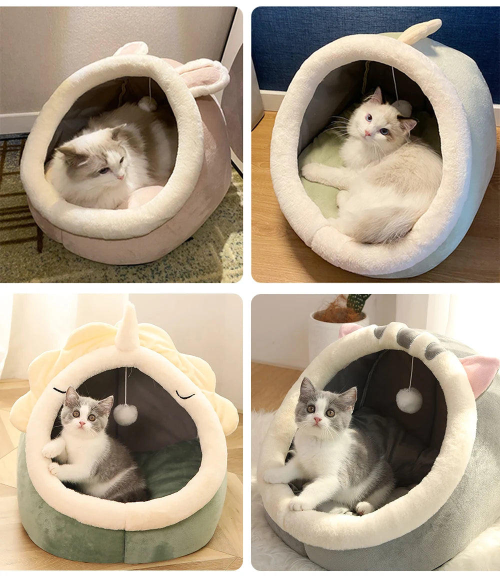 Lit Douillet pour Chat – Corbeille Pliable Lavable avec Coussin Amovible