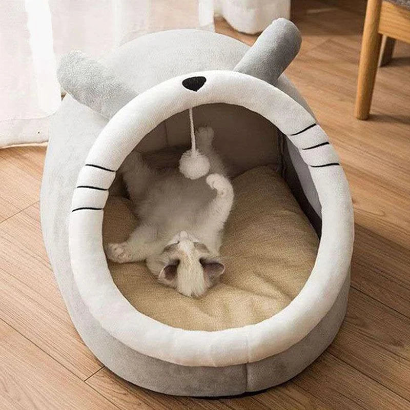 Lit Douillet pour Chat – Corbeille Pliable Lavable avec Coussin Amovible