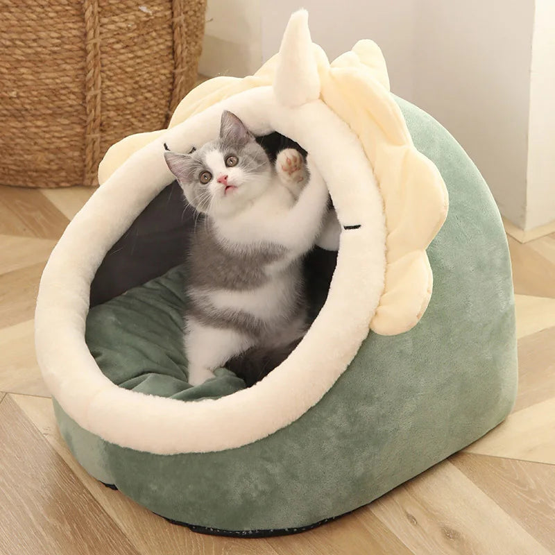 Lit Douillet pour Chat – Corbeille Pliable Lavable avec Coussin Amovible