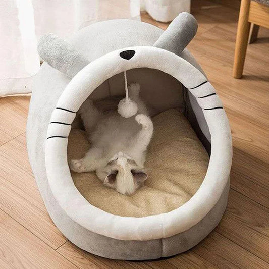 Lit Douillet pour Chat – Corbeille Pliable Lavable avec Coussin Amovible