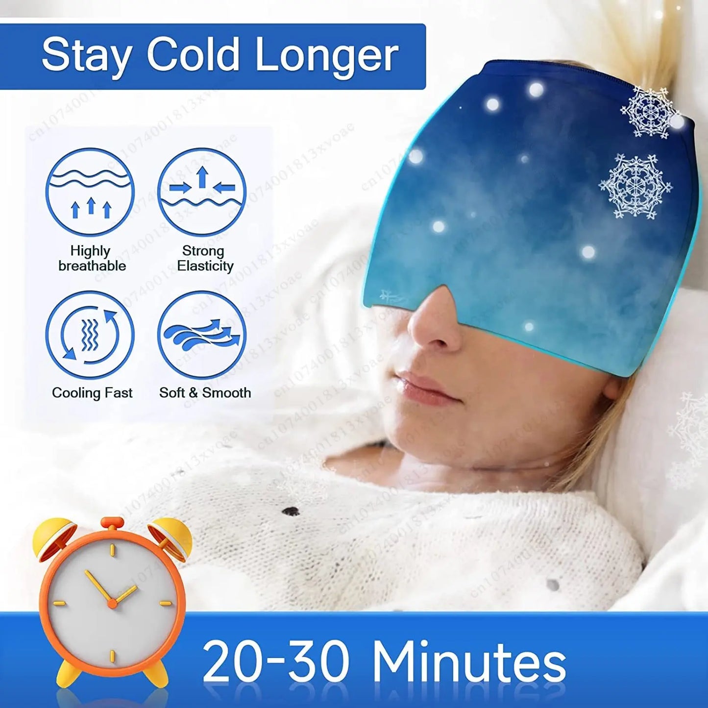 Casque Gel Anti-Migraine – Compresse Froide Soulagement Rapide