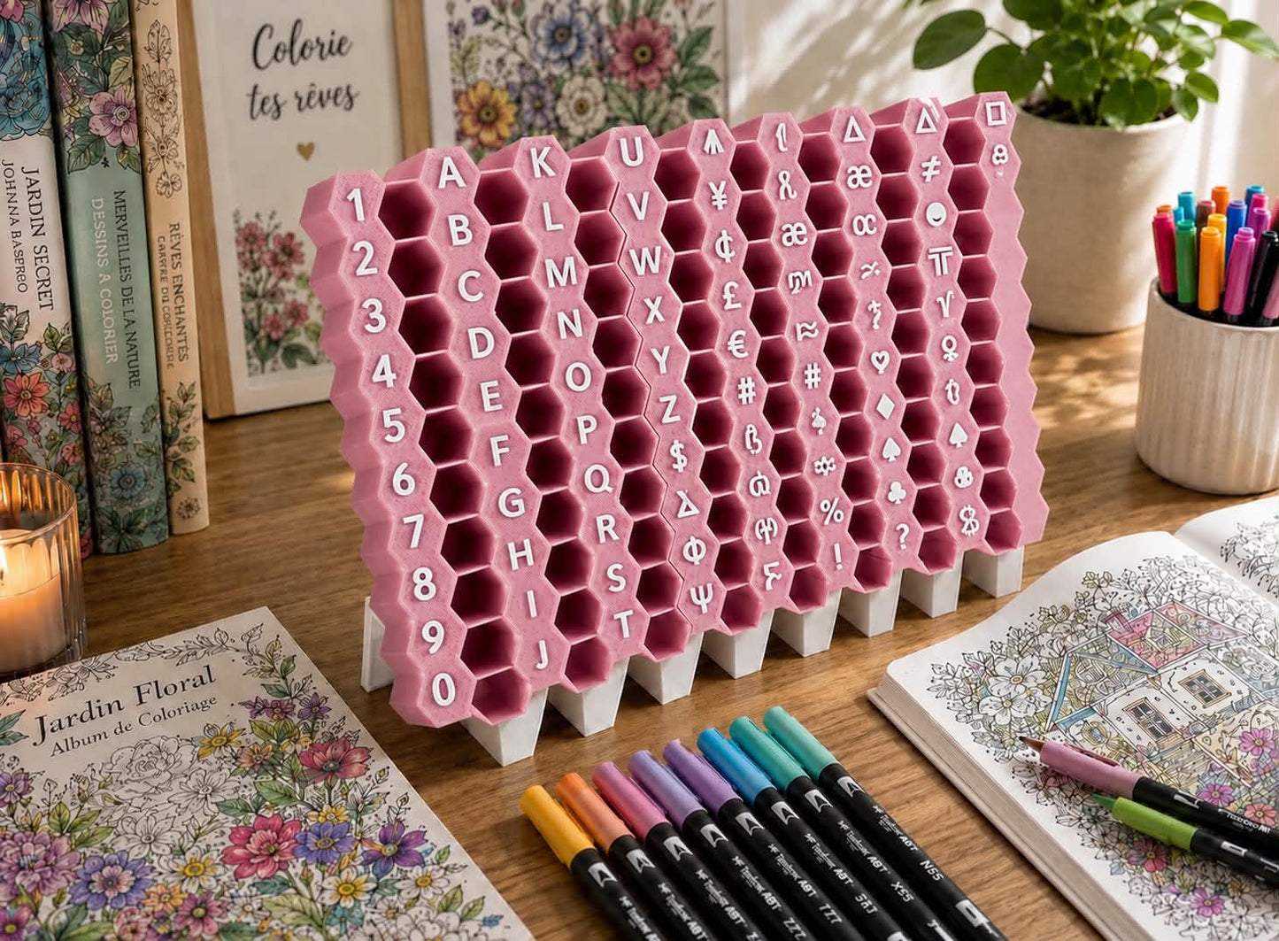 Bloc de rangement modulaire nid d'abeille pour feutres — 30 emplacements | KS3D